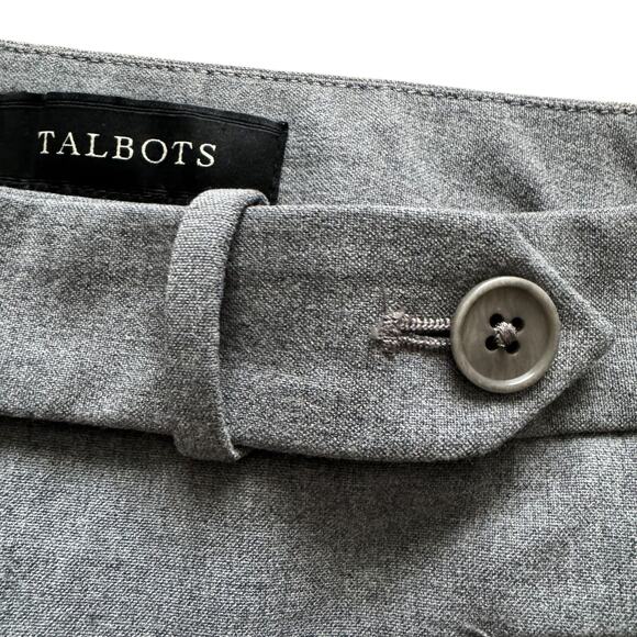Talbots Wide Leg Dress pants Curvy Women Sz 10 Light Gray Career Trousers - Picture 3 of 13